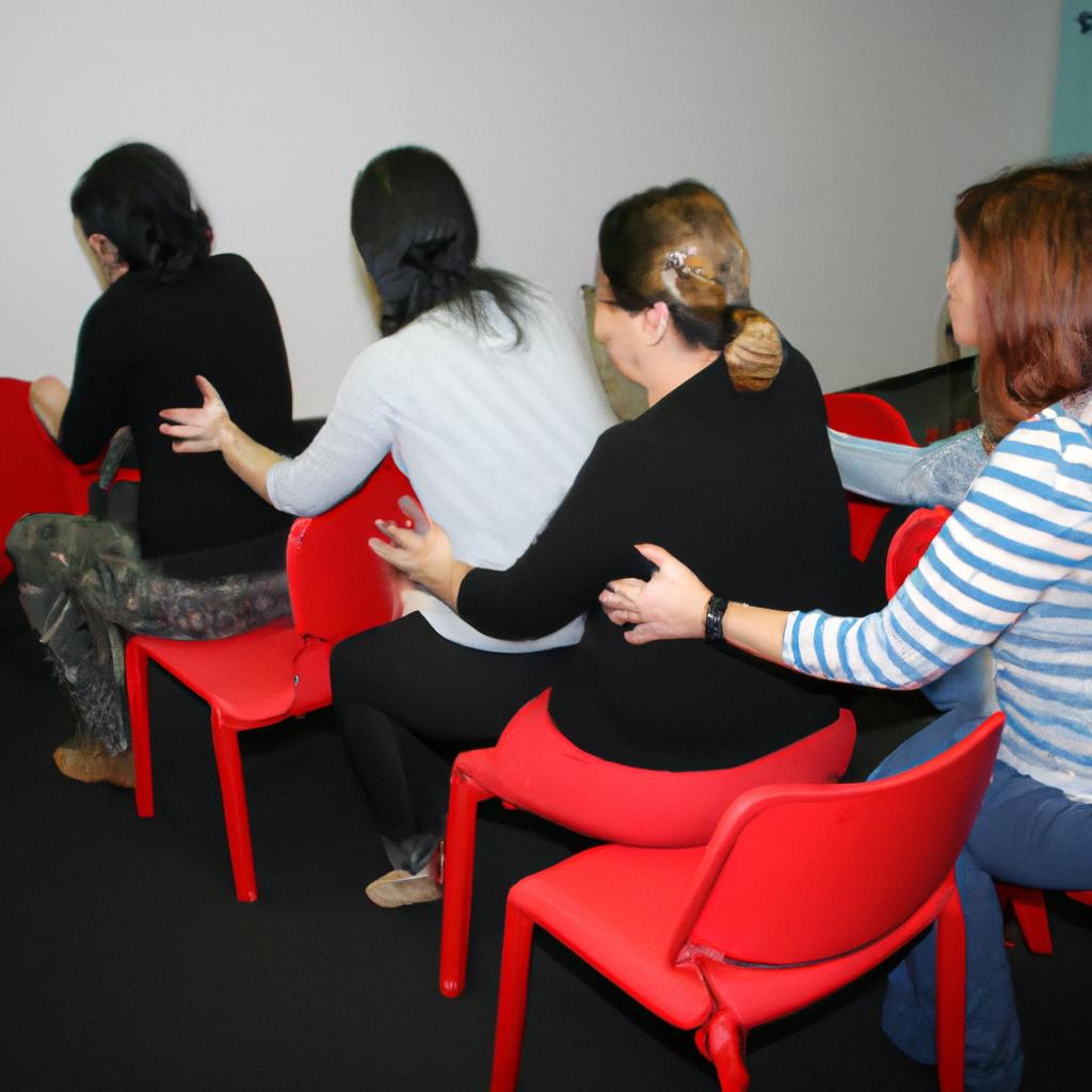 Person participating in group therapy